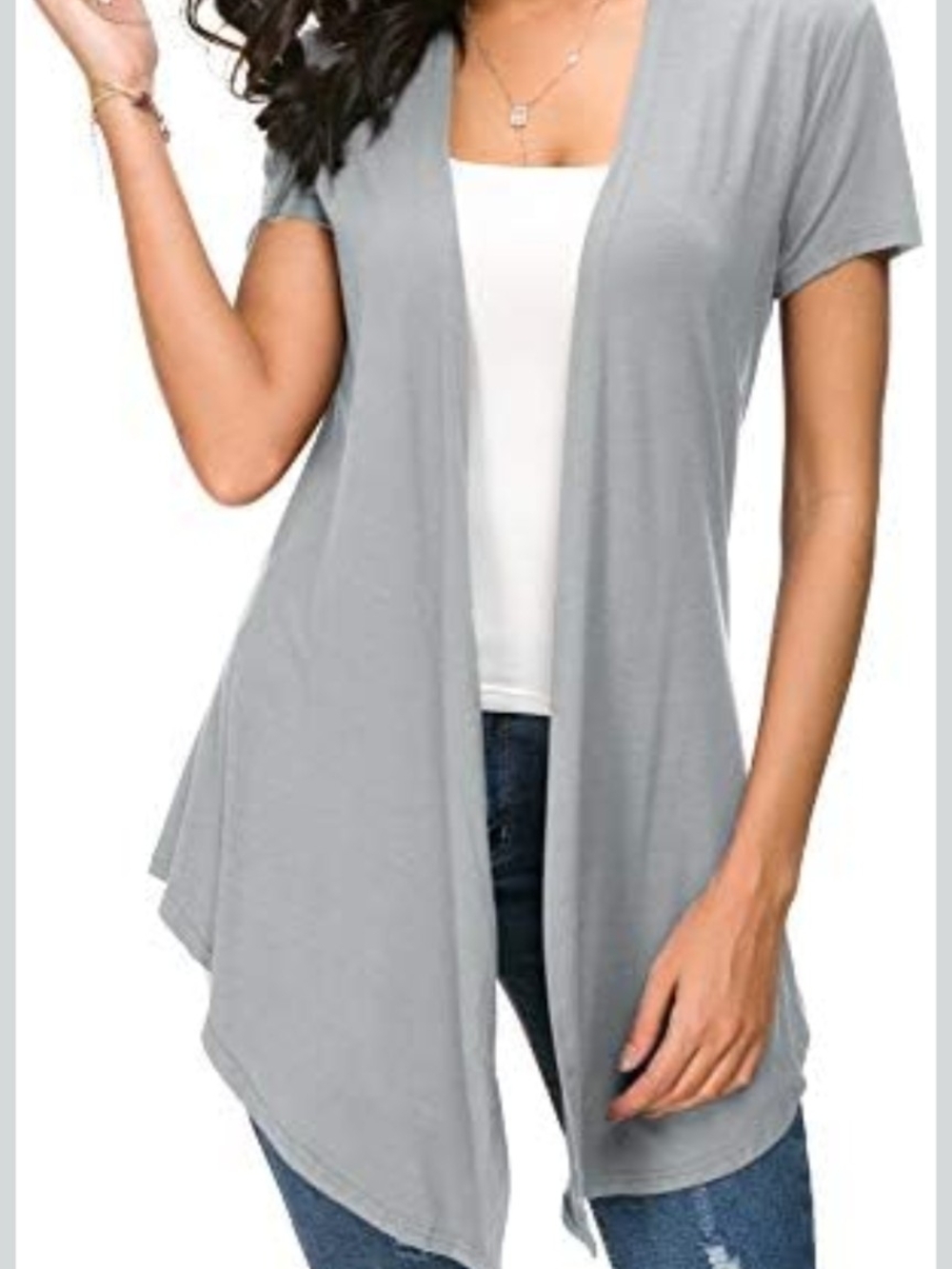 Calia Open-Front Lightweight Cardigan in Light Blue